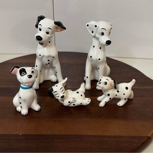 ✨ Vintage Disney 101 Dalmatians Ceramic Figurine Set Perdita, Pongo & Puppies ✨